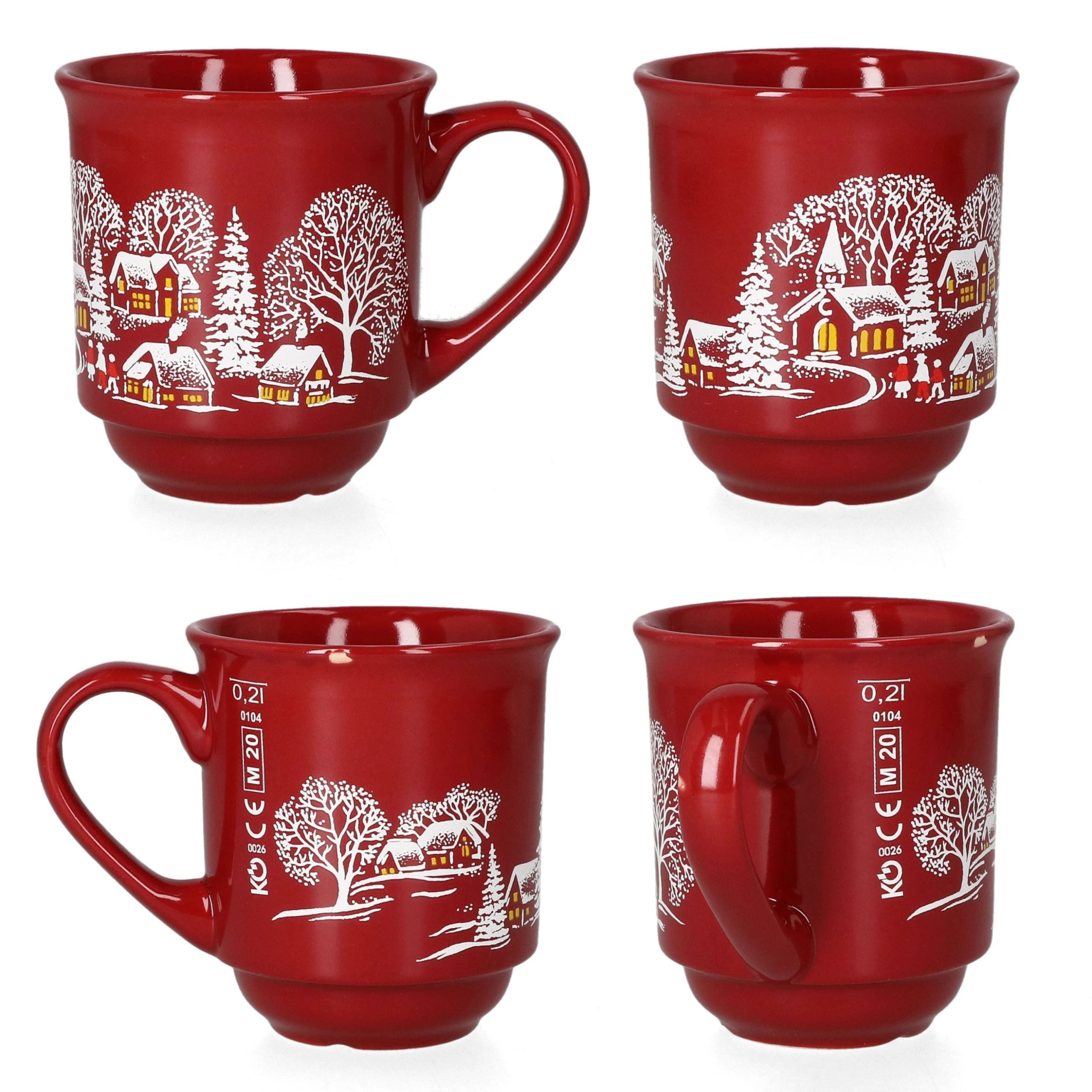 Null 3160100 - 36er Set Glühweinbecher In Dunkelrot Mit Weihnachtslandschaft 0,2L Geeicht 8 Null 3160100 - 36er Set Glühweinbecher In Dunkelrot Mit Weihnachtslandschaft 0,2L Geeicht – Bild 6