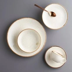 Null Untertasse Sand Elegant ø16cm Weiß (24 Stück) -coffee saucer shop 257335f7 54b3 41fd 8ded 222c58a69b3b