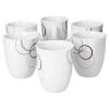 Null 6er Set Kaffeebecher Palazzo 33cl - Kaffeetasse Aus Weißem Porzellan Mit Dekor-Kreisen In Grau Und Dunkelrot -coffee saucer shop 7acdde88 8d2b 499b 94f9 9c9cd2b727ee 2
