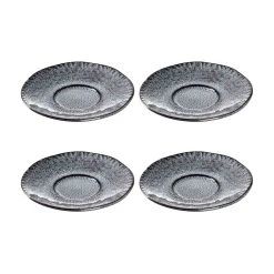 Leonardo MATERA Keramikunterteller 15 Cm Anthrazit Für Becher Und Tasse 4er Set